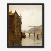 Gezicht vanaf de Rapenburgwal op de Peperbrug en het pakhuis Sweeden by Willem Witsen - thumbnail_1_bf_66fc4f8c8213847b6f35794f